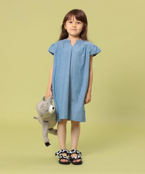 キッズ ジュニア ワンピース セール Coen ダンガリーキャップスリーブワンピース ワンピース Coen コーエン のファッション