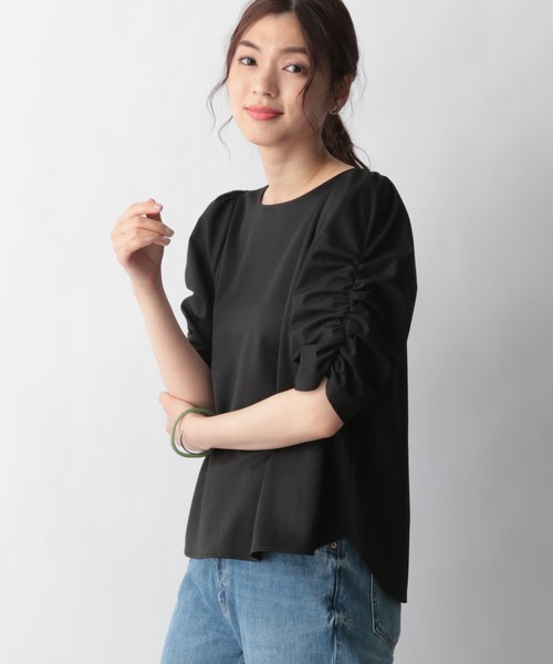 GLOBAL WORK(グローバルワーク)の「マトンスリーブカットブラウス【MATINEE LINE】【一部店舗限定】/940069(Tシャツ/カットソー・レディース・ホワイト/ダークグレー・MEDIUM/LARGE)」の8枚目の写真