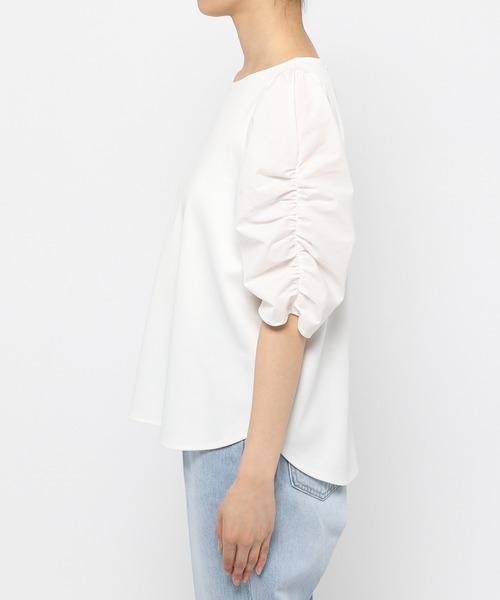 GLOBAL WORK(グローバルワーク)の「マトンスリーブカットブラウス【MATINEE LINE】【一部店舗限定】/940069(Tシャツ/カットソー・レディース・ホワイト/ダークグレー・MEDIUM/LARGE)」の10枚目の写真