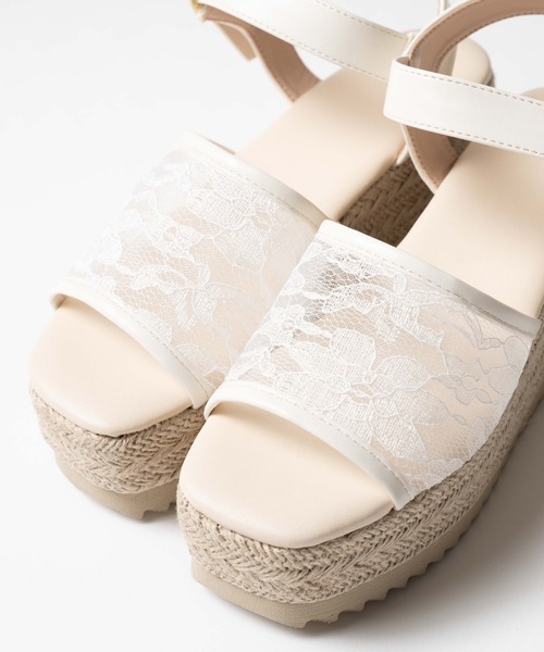 WEGO(ウィゴー)の「WEGO/厚底ジュートサンダル(サンダル・レディース・ゴールド/その他1/ホワイト系その他・MEDIUM/LARGE)」の7枚目の写真