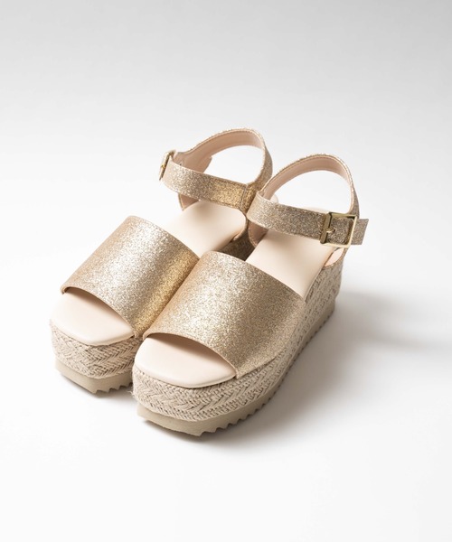 WEGO(ウィゴー)の「WEGO/厚底ジュートサンダル(サンダル・レディース・ゴールド/その他1/ホワイト系その他・MEDIUM/LARGE)」の11枚目の写真