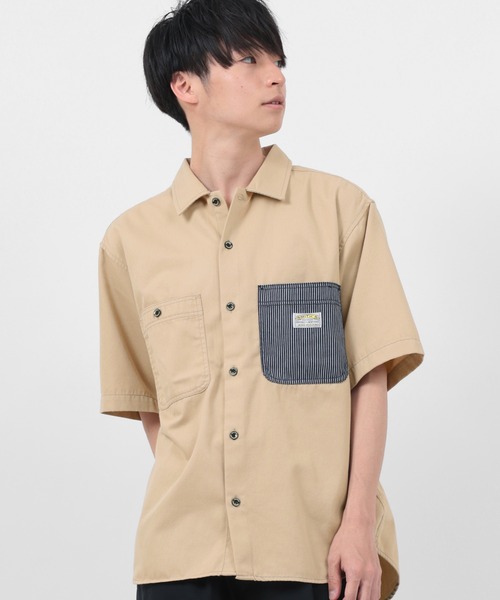 SMITH'S(スミス)の「【SMITH'S AMERICAN/スミスアメリカン】TCツイル 切替ポケット ワーク半袖シャツ(シャツ/ブラウス・メンズ・ブラック/ブルー系その他/ベージュ・M/L/XL)」の19枚目の写真