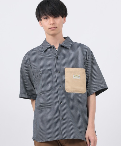 SMITH'S(スミス)の「【SMITH'S AMERICAN/スミスアメリカン】TCツイル 切替ポケット ワーク半袖シャツ(シャツ/ブラウス・メンズ・ブラック/ブルー系その他/ベージュ・M/L/XL)」の17枚目の写真