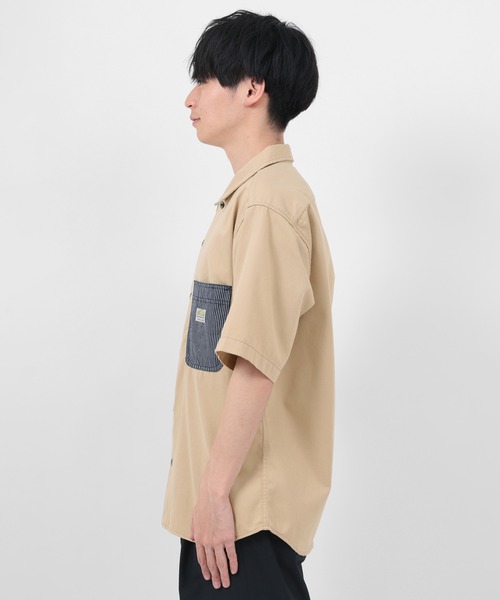 SMITH'S(スミス)の「【SMITH'S AMERICAN/スミスアメリカン】TCツイル 切替ポケット ワーク半袖シャツ(シャツ/ブラウス・メンズ・ブラック/ブルー系その他/ベージュ・M/L/XL)」の15枚目の写真
