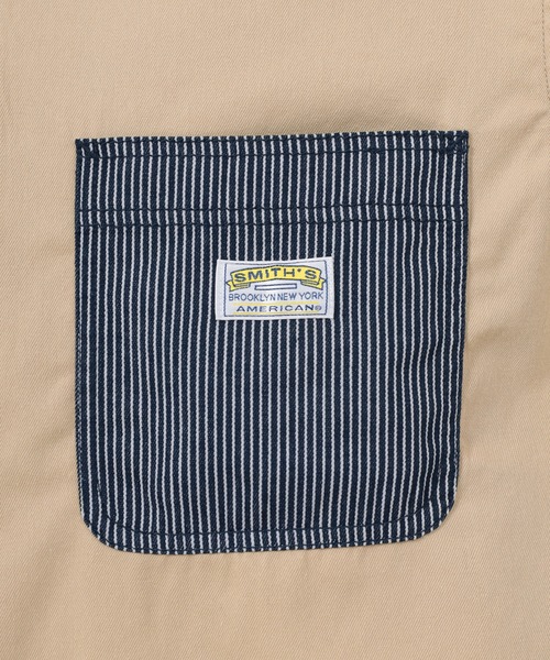 SMITH'S(スミス)の「【SMITH'S AMERICAN/スミスアメリカン】TCツイル 切替ポケット ワーク半袖シャツ(シャツ/ブラウス・メンズ・ブラック/ブルー系その他/ベージュ・M/L/XL)」の12枚目の写真