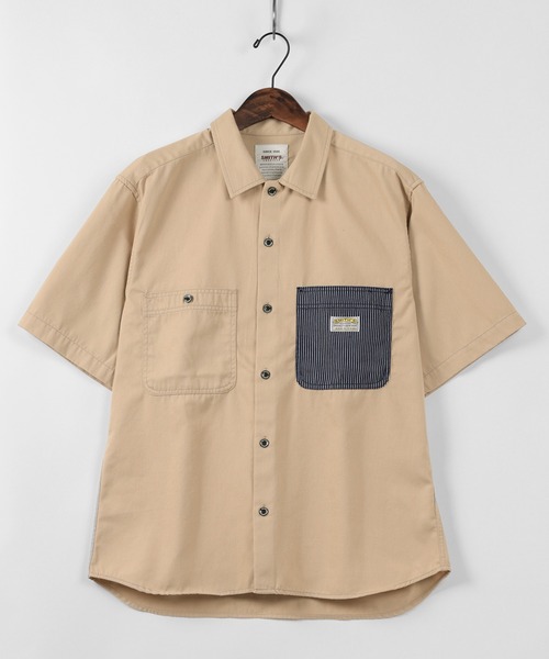 SMITH'S(スミス)の「【SMITH'S AMERICAN/スミスアメリカン】TCツイル 切替ポケット ワーク半袖シャツ(シャツ/ブラウス・メンズ・ブラック/ブルー系その他/ベージュ・M/L/XL)」の18枚目の写真