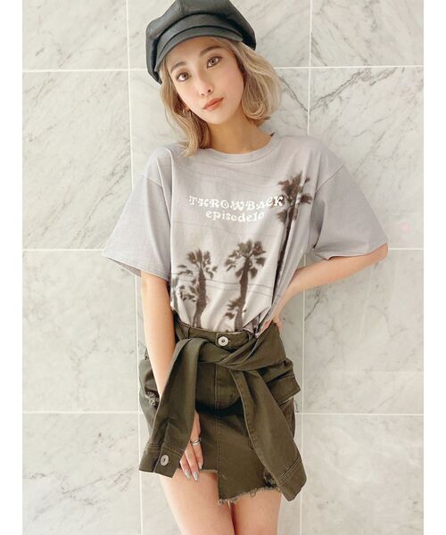 GYDA(ジェイダ)の「ウエストマークアシンメトリースカートライクショーパン(スカート・レディース・チャコールグレー/ベージュ・FREE)」の7枚目の写真