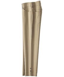 冷感ストレッチボタン使いクロップドパンツ 股下50cm