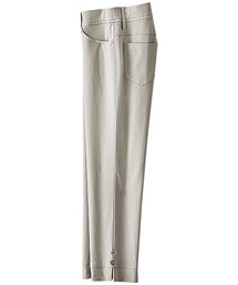 冷感ストレッチボタン使いクロップドパンツ 股下50cm