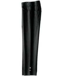 冷感ストレッチボタン使いクロップドパンツ 股下50cm