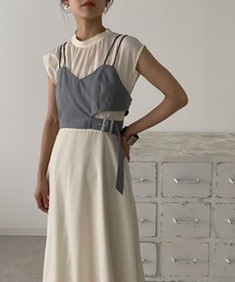 &g'aime（アンジェム）の「【&g’aime】ビスチェレイヤードワンピース（ワンピース）」