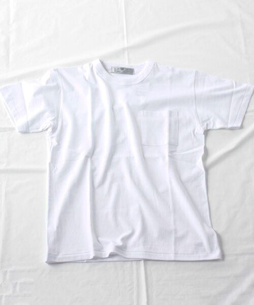 GLOSTER(グロスター)の「バインダーネックポケットTシャツ(Tシャツ/カットソー・メンズ・ホワイト/チャコールグレー/カーキ/インディゴブルー・MEDIUM/LARGE/X-LARGE)」の5枚目の写真
