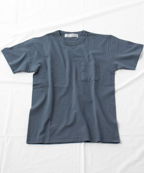 GLOSTER(グロスター)の「バインダーネックポケットTシャツ(Tシャツ/カットソー・メンズ・ホワイト/チャコールグレー/カーキ/インディゴブルー・MEDIUM/LARGE/X-LARGE)」の7枚目の写真
