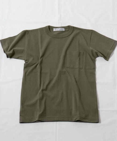 GLOSTER(グロスター)の「バインダーネックポケットTシャツ(Tシャツ/カットソー・メンズ・ホワイト/チャコールグレー/カーキ/インディゴブルー・MEDIUM/LARGE/X-LARGE)」の9枚目の写真