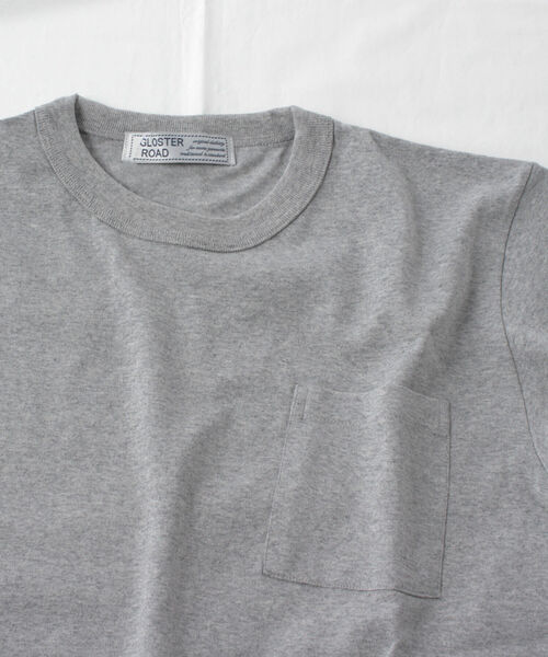 GLOSTER(グロスター)の「バインダーネックポケットTシャツ(Tシャツ/カットソー・メンズ・ホワイト/チャコールグレー/カーキ/インディゴブルー・MEDIUM/LARGE/X-LARGE)」の14枚目の写真