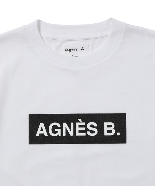 agnes b.（アニエスベー）の「【agnes b. pour ADAM ET ROPE'】BOX LOGO T/UNISEX（Tシャツ/カットソー・メンズ・ホワイト/ブラック・L/XL）」の7枚目の写真