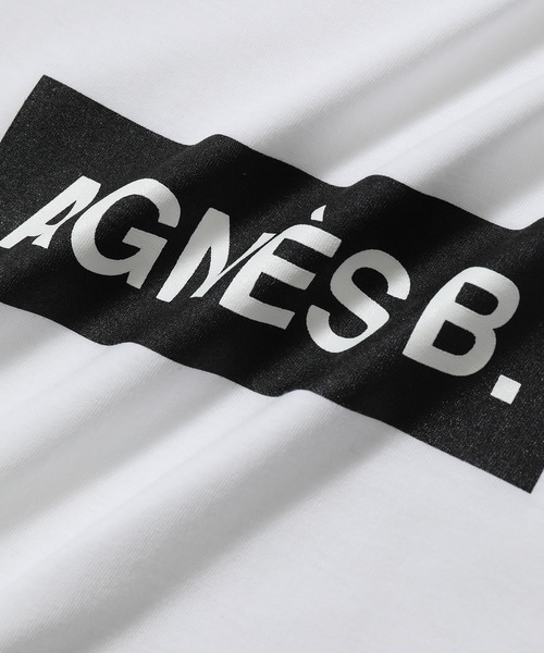 agnes b.（アニエスベー）の「【agnes b. pour ADAM ET ROPE'】BOX LOGO T/UNISEX（Tシャツ/カットソー・メンズ・ホワイト/ブラック・L/XL）」の4枚目の写真