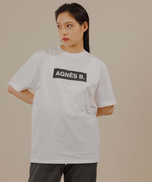 agnes b.（アニエスベー）の「【agnes b. pour ADAM ET ROPE'】BOX LOGO T/UNISEX（Tシャツ/カットソー・メンズ・ホワイト/ブラック・L/XL）」の22枚目の写真