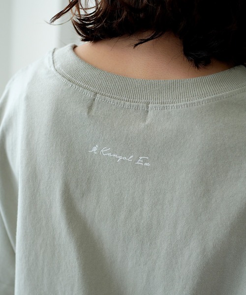 KANGOL EXTRA COMFORT(カンゴールエクストラコンフォート)の「クルーネック ロゴ半袖Tシャツ(Tシャツ/カットソー・レディース・チャコールグレー/ブルー/ライトグリーン/ライトベージュ・LL/M/L)」の9枚目の写真