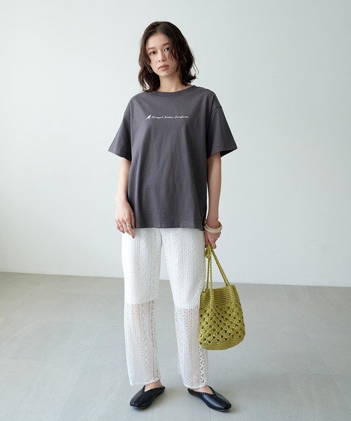KANGOL EXTRA COMFORT(カンゴールエクストラコンフォート)の「クルーネック ロゴ半袖Tシャツ(Tシャツ/カットソー・レディース・チャコールグレー/ブルー/ライトグリーン/ライトベージュ・LL/M/L)」の12枚目の写真