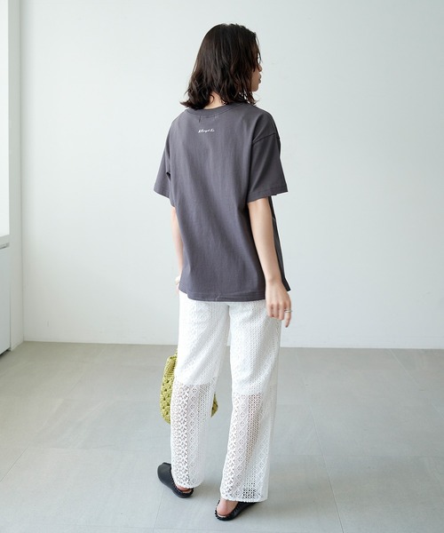 KANGOL EXTRA COMFORT(カンゴールエクストラコンフォート)の「クルーネック ロゴ半袖Tシャツ(Tシャツ/カットソー・レディース・チャコールグレー/ブルー/ライトグリーン/ライトベージュ・LL/M/L)」の13枚目の写真