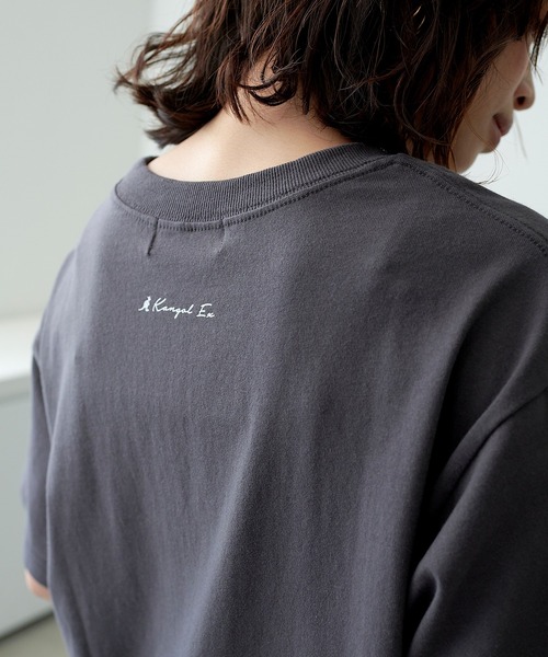 KANGOL EXTRA COMFORT(カンゴールエクストラコンフォート)の「クルーネック ロゴ半袖Tシャツ(Tシャツ/カットソー・レディース・チャコールグレー/ブルー/ライトグリーン/ライトベージュ・LL/M/L)」の17枚目の写真