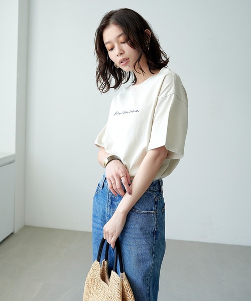 KANGOL EXTRA COMFORT(カンゴールエクストラコンフォート)の「クルーネック ロゴ半袖Tシャツ(Tシャツ/カットソー・レディース・チャコールグレー/ブルー/ライトグリーン/ライトベージュ・LL/M/L)」の20枚目の写真