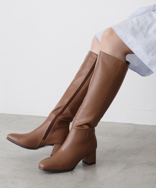 EVOL（イーボル）の「【EVOL】シンプルフェイクレザーロングブーツ IR9669（ブーツ・レディース・ブラック/ベージュ/ブラウン・22.5cm/23.5cm/24.5cm/23.0cm/24.0cm/25.0cm）」の21枚目の写真