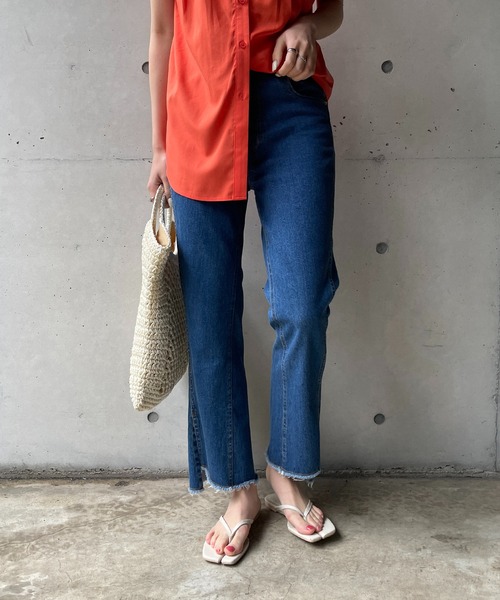 CAPRICIEUX LE'MAGE（カプリシューレマージュ）の「ストレッチプチフレアデニム（デニムパンツ・レディース・アイボリー/ブルー・36/38）」の19枚目の写真