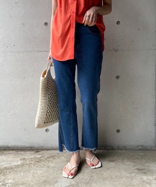 CAPRICIEUX LE'MAGE（カプリシューレマージュ）の「ストレッチプチフレアデニム（デニムパンツ・レディース・アイボリー/ブルー・36/38）」の18枚目の写真