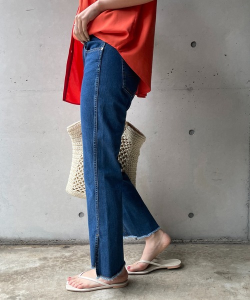 CAPRICIEUX LE'MAGE（カプリシューレマージュ）の「ストレッチプチフレアデニム（デニムパンツ・レディース・アイボリー/ブルー・36/38）」の17枚目の写真