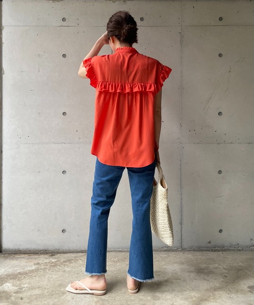 CAPRICIEUX LE'MAGE（カプリシューレマージュ）の「ストレッチプチフレアデニム（デニムパンツ・レディース・アイボリー/ブルー・36/38）」の14枚目の写真