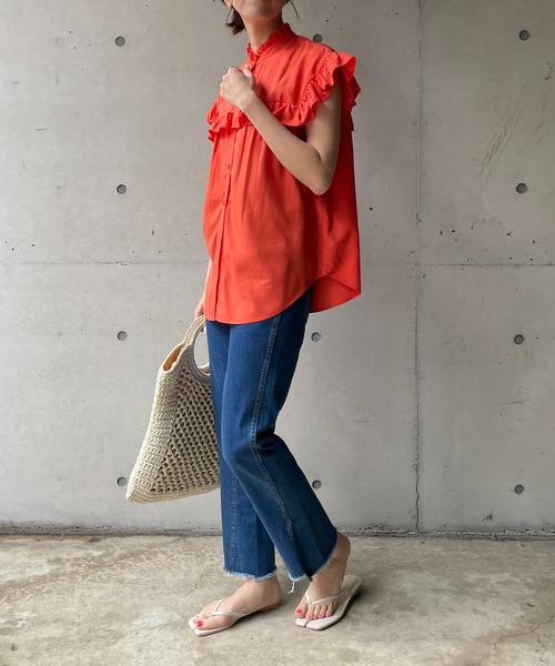 CAPRICIEUX LE'MAGE（カプリシューレマージュ）の「ストレッチプチフレアデニム（デニムパンツ・レディース・アイボリー/ブルー・36/38）」の12枚目の写真