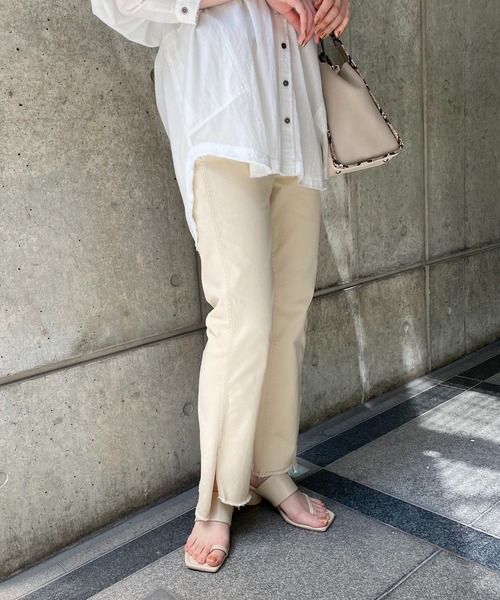 CAPRICIEUX LE'MAGE（カプリシューレマージュ）の「ストレッチプチフレアデニム（デニムパンツ・レディース・アイボリー/ブルー・36/38）」の11枚目の写真