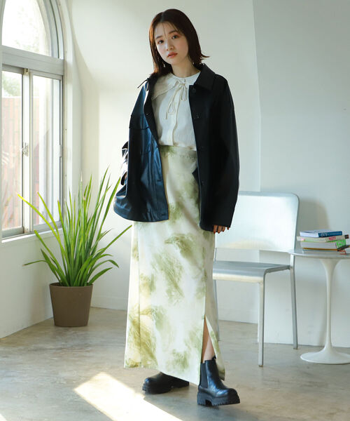 BeAMS DOT（ビームスドット）の「【WEB限定】BeAMS DOT / フェイクレザー オーバーブルゾン（ブルゾン・レディース・ブラック/グリーン系その他3・FREE）」の17枚目の写真