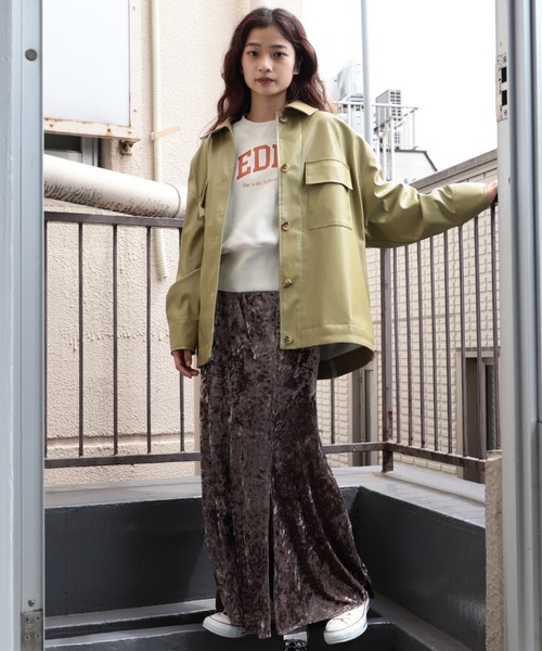 BeAMS DOT（ビームスドット）の「【WEB限定】BeAMS DOT / フェイクレザー オーバーブルゾン（ブルゾン・レディース・ブラック/グリーン系その他3・FREE）」の22枚目の写真