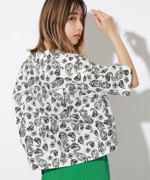 PBLIM（ページボーイリム）の「【PAGEBOYLIM】ペイズリーショートシャツ【WEB限定アイテム】（シャツ/ブラウス・レディース・ホワイト系その他/ブラック系その他・MEDIUM/LARGE）」の8枚目の写真