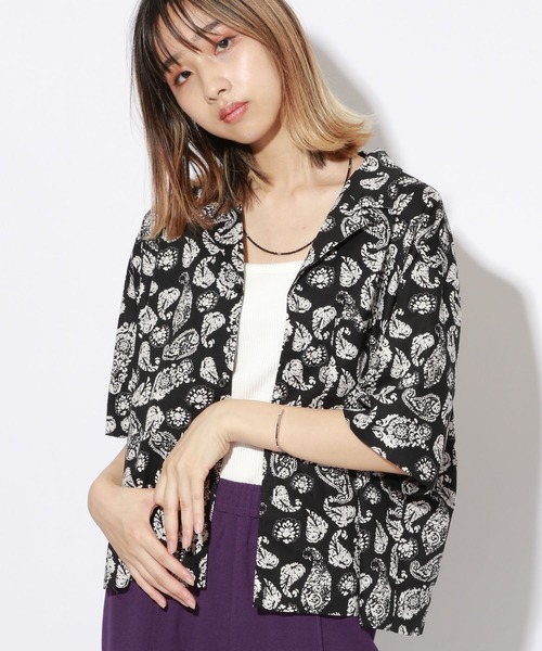 PBLIM（ページボーイリム）の「【PAGEBOYLIM】ペイズリーショートシャツ【WEB限定アイテム】（シャツ/ブラウス・レディース・ホワイト系その他/ブラック系その他・MEDIUM/LARGE）」の12枚目の写真