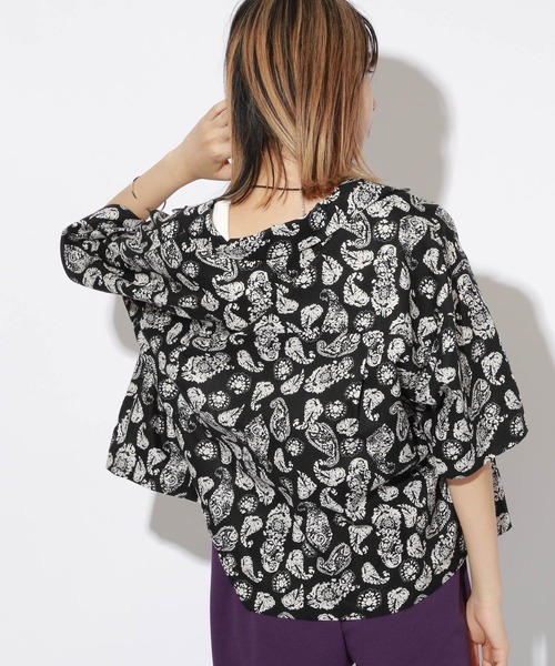 PBLIM（ページボーイリム）の「【PAGEBOYLIM】ペイズリーショートシャツ【WEB限定アイテム】（シャツ/ブラウス・レディース・ホワイト系その他/ブラック系その他・MEDIUM/LARGE）」の14枚目の写真