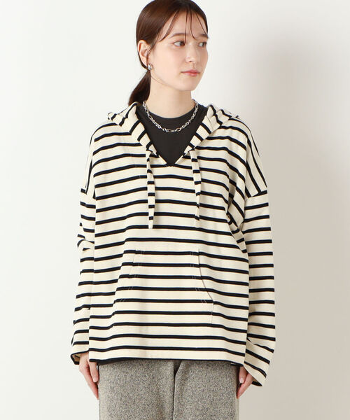 NOLLEY’S（ノーリーズ）の「ボーダーメキシカンパーカー（パーカー・レディース・ブラック系その他3/ブルー系その他3・FREE）」の7枚目の写真