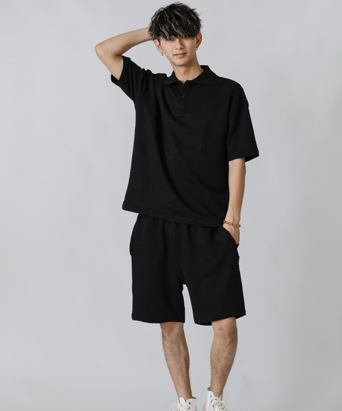 ADMIX/ATELIER SAB MEN(アドミックスアトリエサブメン)の「【Lounge wear】ビッグワッフル / リラックス オーバーサイズ ポロシャツ(ポロシャツ・メンズ・ブラック/ベージュ/ネイビー・48/50/52)」の20枚目の写真