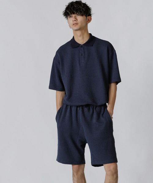 ADMIX/ATELIER SAB MEN(アドミックスアトリエサブメン)の「【Lounge wear】ビッグワッフル / リラックス オーバーサイズ ポロシャツ(ポロシャツ・メンズ・ブラック/ベージュ/ネイビー・48/50/52)」の12枚目の写真