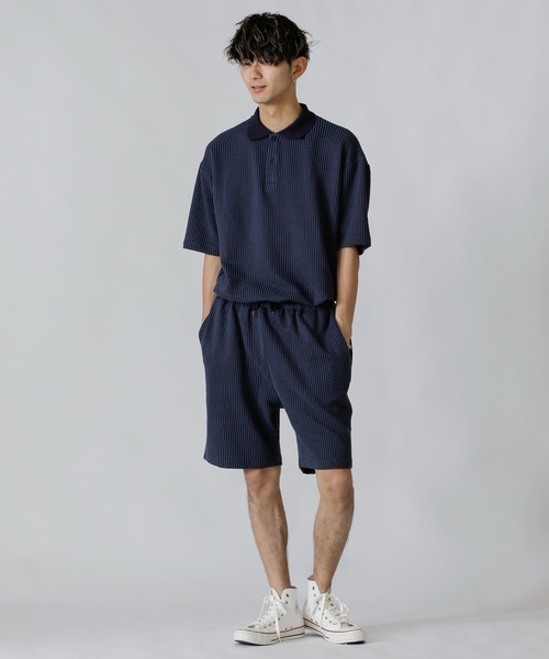 ADMIX/ATELIER SAB MEN(アドミックスアトリエサブメン)の「【Lounge wear】ビッグワッフル / リラックス オーバーサイズ ポロシャツ(ポロシャツ・メンズ・ブラック/ベージュ/ネイビー・48/50/52)」の11枚目の写真