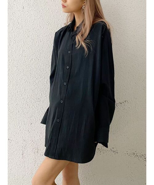 GYDA(ジェイダ)の「pocketシンプルシャツ(シャツ/ブラウス・レディース・ブラック/オフホワイト・FREE)」の8枚目の写真