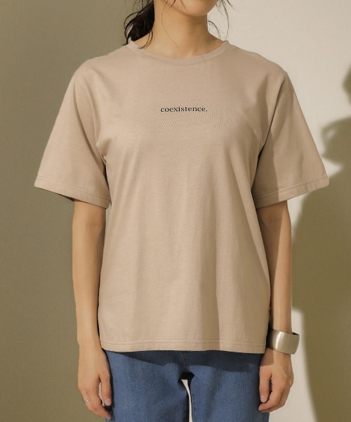 Bou Jeloud（ブージュルード）の「オーガニックコットン◆ＢＡＣＫフォトプリントＴシャツ（Tシャツ/カットソー・レディース・ベージュ/カーキ/ホワイト系その他・FREE）」の6枚目の写真