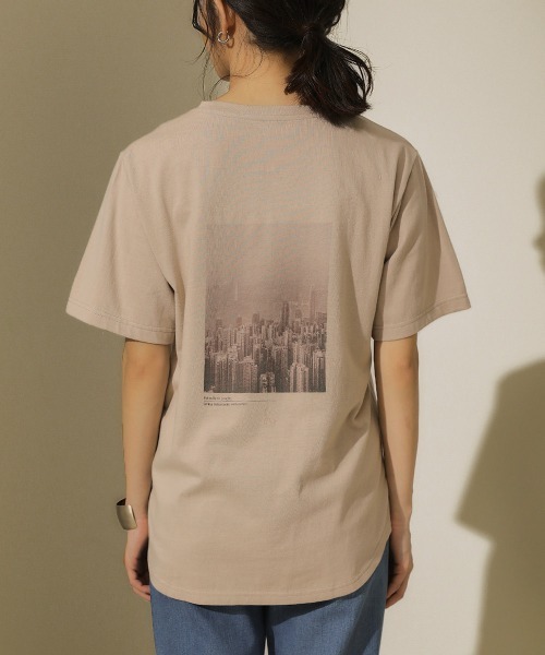 Bou Jeloud（ブージュルード）の「オーガニックコットン◆ＢＡＣＫフォトプリントＴシャツ（Tシャツ/カットソー・レディース・ベージュ/カーキ/ホワイト系その他・FREE）」の9枚目の写真