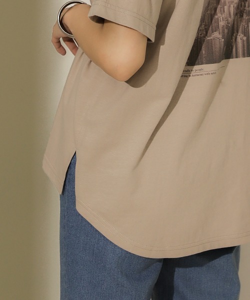 Bou Jeloud（ブージュルード）の「オーガニックコットン◆ＢＡＣＫフォトプリントＴシャツ（Tシャツ/カットソー・レディース・ベージュ/カーキ/ホワイト系その他・FREE）」の11枚目の写真