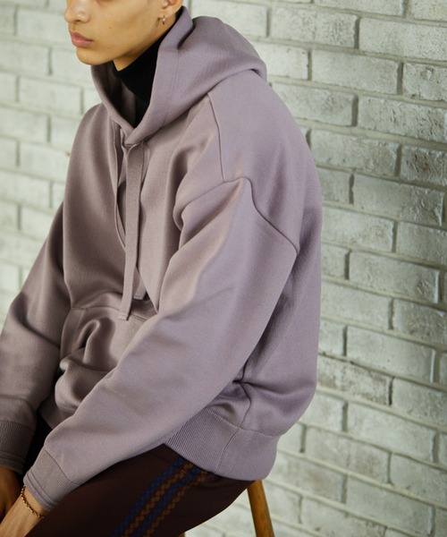 TAUPE（トープ）の「TAUPE/トープ/Knitted CORE Hoodie/ニットソーヘビーウェイトCOREパーカー（パーカー・メンズ・パープル/ライトベージュ・3）」の4枚目の写真