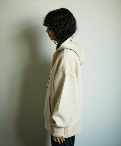 TAUPE（トープ）の「TAUPE/トープ/Knitted CORE Hoodie/ニットソーヘビーウェイトCOREパーカー（パーカー・メンズ・パープル/ライトベージュ・3）」の14枚目の写真