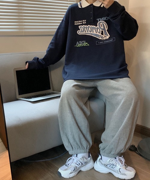 meJane（ミージェーン）の「Pomonaロゴプリント襟配色BIGシルエットポロ【ZOZOTOWN限定】（ポロシャツ・レディース・ネイビー/グリーン・FREE）」の17枚目の写真